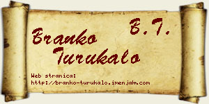 Branko Turukalo vizit kartica